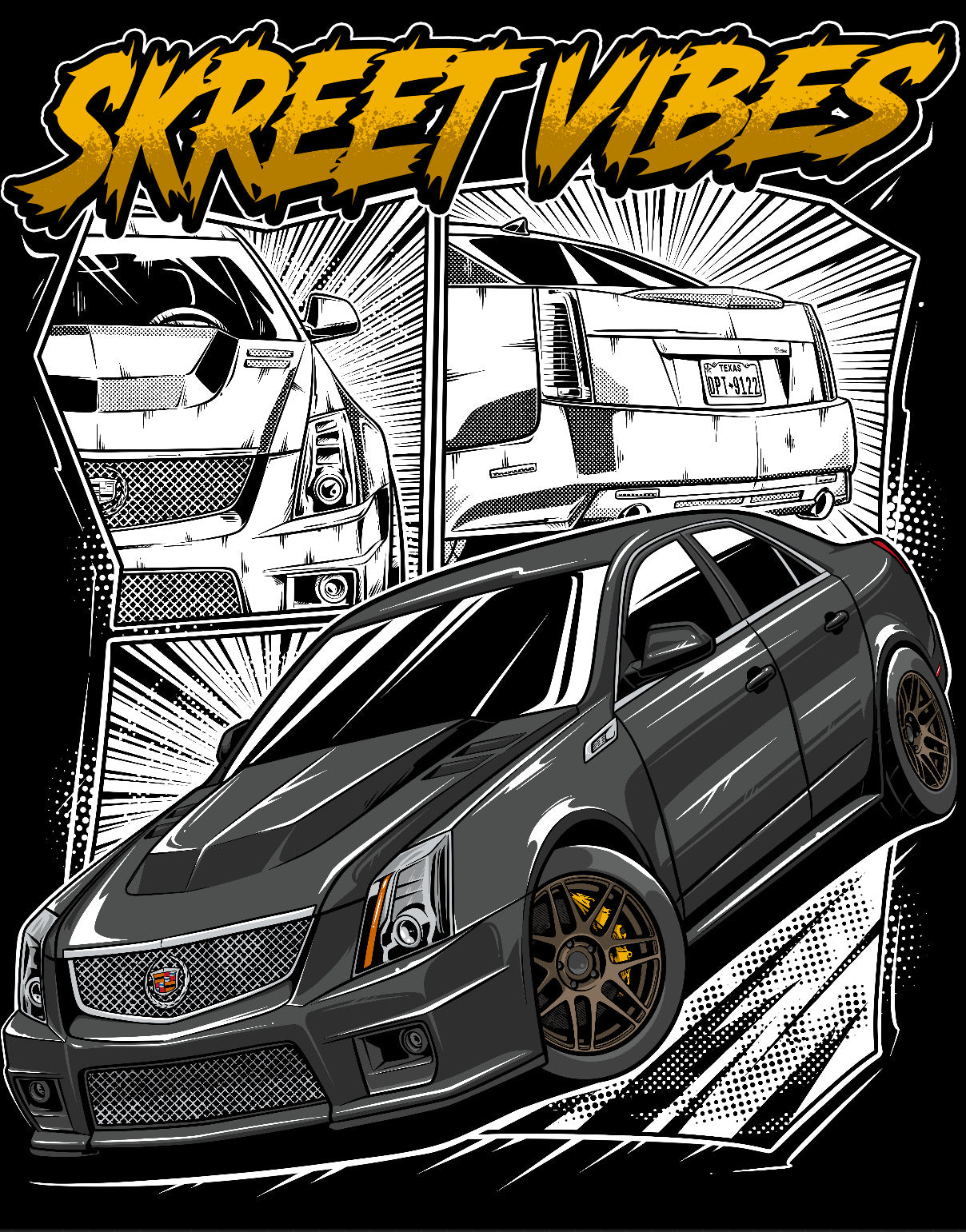 CTS-V Cartoon Shirt/Sticker Package